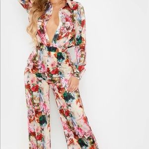 Rose Femme Renaissance Print Oversized Shirt